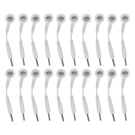 20Pcs Electrode Wires 2.0in Portable Replacement Button Electrode Lead Wires for Therapeutic Instruments White