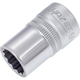 HAZET Socket, 12 Angle, 900Z-14, Double Side Width: 0.5 x Insertion Angle: 0.5 x Total Length: 1.5 inches (38 mm), 1 piece