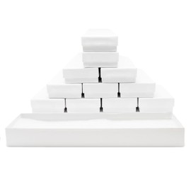 Novel Box 12 Pack White Jewelry Gift Box 8x2x0.87in with Cotton Filled | Cardboard Jewelry Box | Gift Boxes with Lids Made in USA | Boxes for Bracelet Necklace Ring Earrings