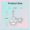 Sterling Silver 925 April Birthstone Charm Pendant for women Heart-shape