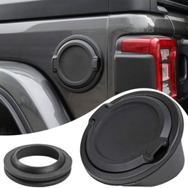 Savadicar Gas Cap Cover, Fuel Tank Door Compatible with 2018-2025 Jeep Wrangler JL JLU 4xe 2/4 Door, ABS + Aluminum Alloy Construction, Exterior Accessories, Black