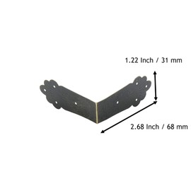 Mcredy 20 PCS Metal Corner Protector,Furniture Corner Hardware Corner Bracket for Cabinet Decorative,2.68 Inch Length