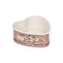 Patisse Ceramic Mini Heart Spring Form Pan 12 cm, Steel Red Tone, 12 x 12 x 4 cm