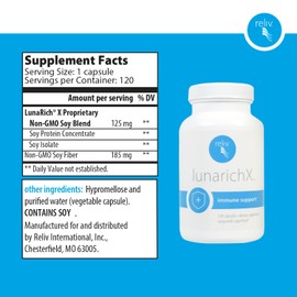 RELIV LunaRich X - Lunasin Extract Capsules with Soy Peptide for Healthy Aging, Cholesterol Support Benefits and Immune System 120 Count