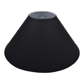 FenchelShades.com Lampshade 8" Top Diameter x 24" Bottom Diameter x 14" Slant Height with Washer (Spider) Attachment for Lamps with a Harp (Black)