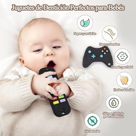 Mordedera en Forma de Control Remoto para Bebés 0-12 Meses con Cuerda Antipérdida, Alivia el Dolor de Dentición - Juguete Educativo y Multifuncional para Baño, Regalo Ideal para Baby