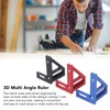 6Pcs 3D Multi Angle Measuring Ruler Aluminum Alloy 45 90