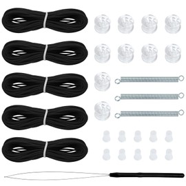 NOVINO RV Blinds Repair Kit for Camper Window, Pleated RV Shade Repair Kit, Camper Blinds String Maintain for Day Night Pleated Window Shade-Black
