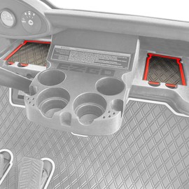 Xtreme Mats Dash Mats and Golf Cart Cubby Inserts for EZGO RXV - RED Trim - Surface Protection for Golf Car Dash Areas