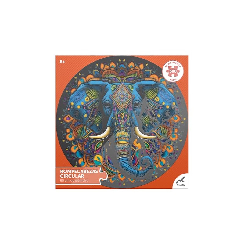 Rompecabezas Circular Barnizado Elefante 500 Piezas