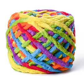 Plush Chenille Chunky Yarn 100g (49.2yd) - Fluffy Velvet Yarn Crochet for Blanket Knitting and Crocheting - Baby Yarns for Crocheting Soft - Amigurumi Yarns (Rainbow)