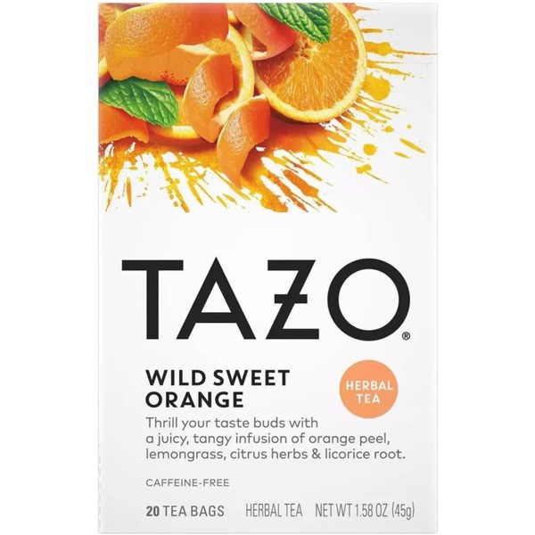 Tazo Wild Sweet Orange Herbal Tea, 20 ct (Pack of