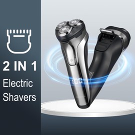Electric Razor for Men, Electric Shaver for Men Face, USB-C Rechargeable Mens Electric Razors for Shaving face,Waterproof Wet Dry Shaver with Pop Up Trimmer,Cordless Portable Razor by KOMINGDON