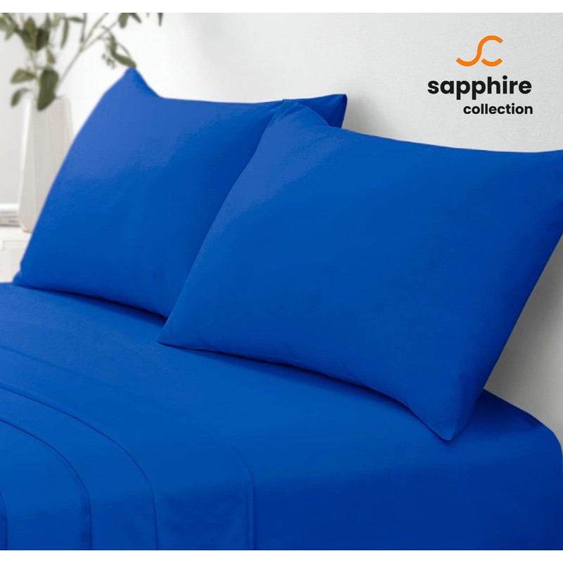 Sapphire Collection 2 x Luxury Pair of Housewife Pillow Cases