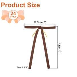 PATIKIL Velvet Bows, 24 Pcs Velvet Ornaments Ribbon Gift Bows Vintage Wreath Bow for Christmas Tree Wedding Birthday Parties Decor, Brown (3/8" Width, 5x7 Inch)