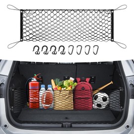 Canvcle Trunk Cargo Net for 2018-2024 Chevy Equinox & GMC Terrain Accessories Envelope Style Mesh Trunk Net Organizer and Storage Stretchable Adjustable Elastic Nylon Rear Cargo Netting with Hooks
