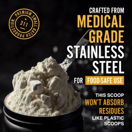 RISE311 Stainless Steel Scoop for Protein Powder, Reusable 3 Tablespoon Measuring Spoon for Protein Powder, Dishwasher-Safe, Small Metal Scoop