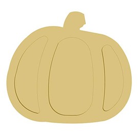 3D Pumpkin Cutout Unfinished Wood Home Decor Holiday Thanksgiving Door Hanger MDF Shape Canvas Style 1 (12")