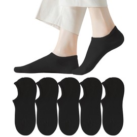 PIENILO Women's Ankle Socks, Foot Cover, Cover, Black, White, Color, Cotton, Ankle Socks, Very Short, Solid, Ankle-Length, Pastel Color, Spring, Summer, Autumn, Set, 9.1 - 9.8 inches (23 - 25 cm