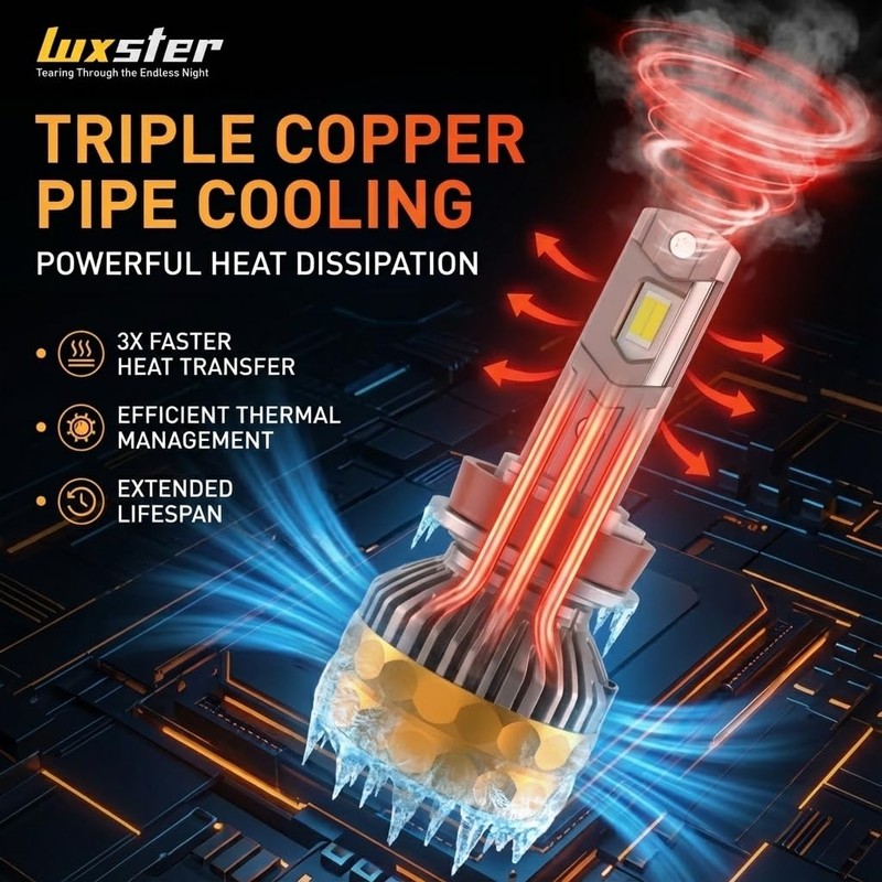 LUXSTER Ultra 9006 HB4 LED Bulbs, 80000LM Super Bright, Triple