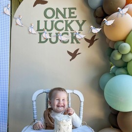 ZAIBIANHAO Goose Theme Banner - Goose Baby Shower Garland,One Silly Goose Blue Gingham Style Birthday Decor,Farm Animal Themed Party Decorations(Goose Banner)