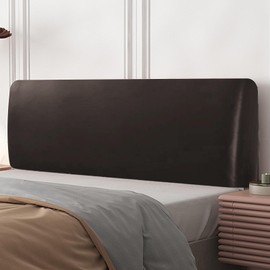 Bed Headboard Covers, PU Leather Bed Headboard Cover, Bed Headboard Cover Leather, Dustproof Stretchy Headboard Cover, Dustproof Protective Cover for Bedroom Headboard (Coffee Colour, 180 cm)