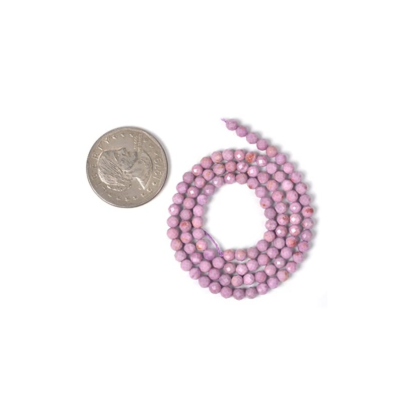 Cuentas sueltas de fosiderita natural de 4 mm facetadas para