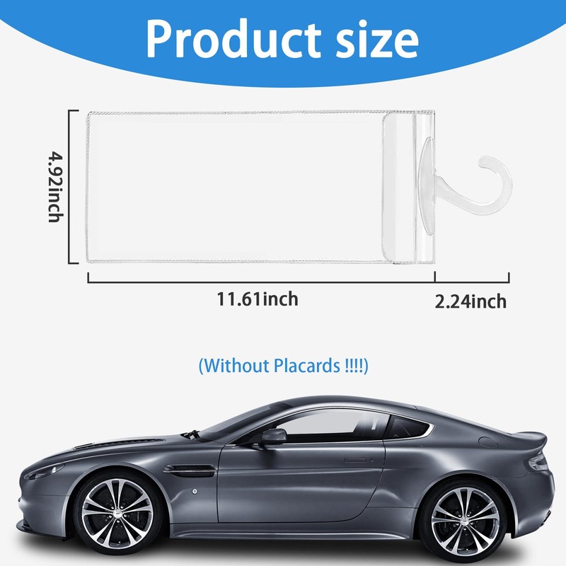 Dickno Handicap Placard Holder, 11.6" x 5" Ultra Transparent Disabled