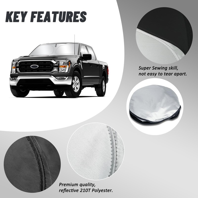 D-Lumina Windshield Sun Shade for Fo-rd F-150 2021-2025 F150 Crew