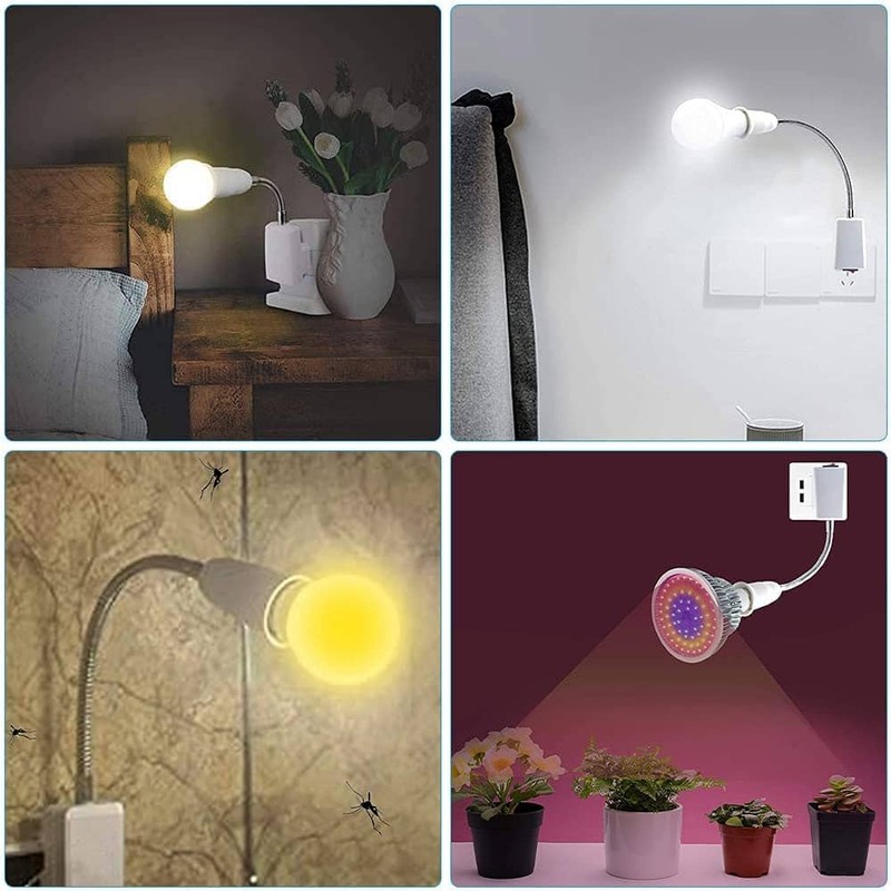 CABLEPELADO E27 Lamp Holder with Switch E27 Plug Adapter 360°