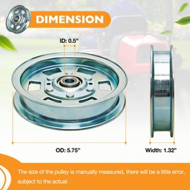 033-8000-00 Flat Idler Pulley, Lawn Mower Idler Pulley Compatible with Bad Boy 48" 50" 54" 60" ZT Series, 48" 54" MZ Series, 54" 61" 72" Outlaw Series Replaces# 033-2000-00, 033-7201-00, 033-7201-25