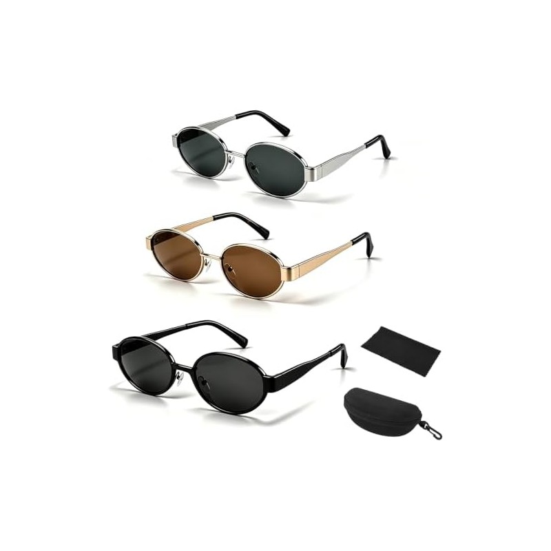3 Piezas Lentes de Sol Ovalados Retro