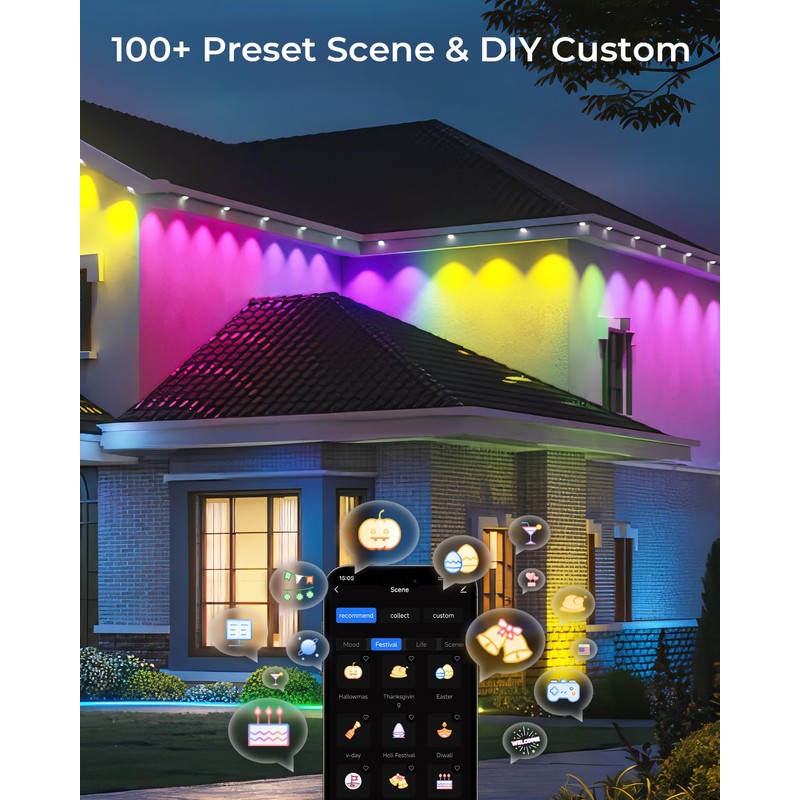 CINOTON Control Box only Permanent Outdoor Lights 50ft/100ft/150ft/ 200ft.