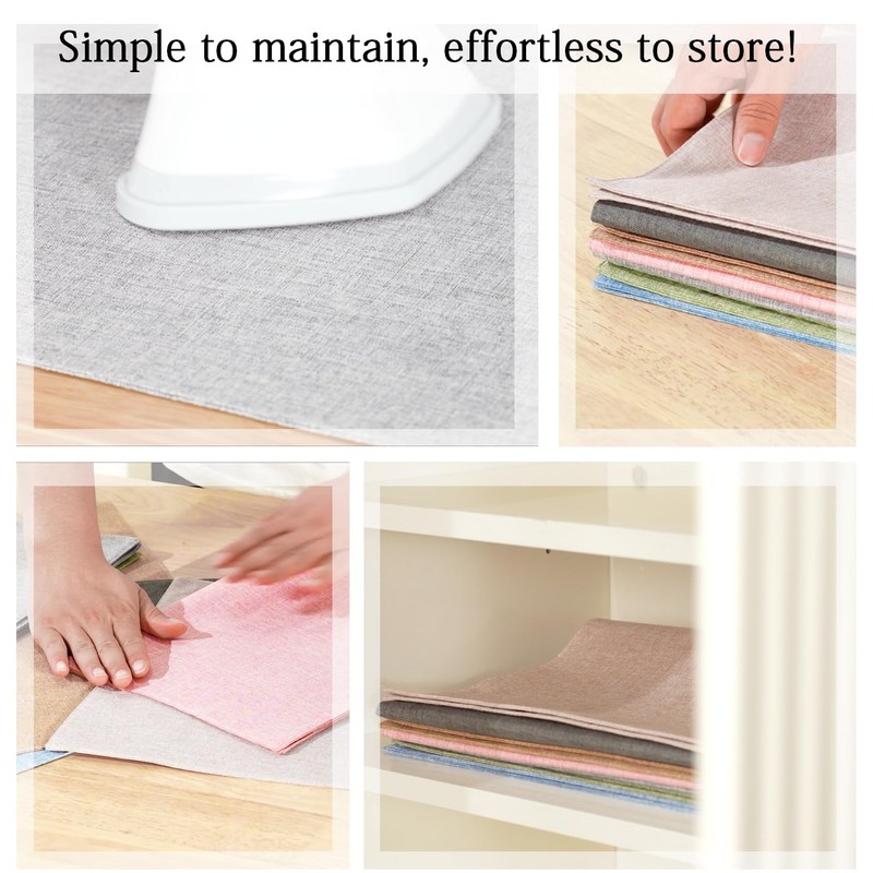 UnivoColors Set of 6 Faux Linen Placemats, Heat-Resistant & Easy-to-Clean,13"x19"for