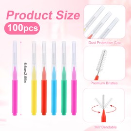 100pcs Micro Eyebrow Brushes, Potable Micro Lash Brush with Cap, Eyebrow Spoolies Eyebrow Lamination Brush Brow Lamination Brush Tool for Eyelash Eyebrow Lift Extensions Tool (5 Colors)