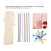 6PCS Openable Straws Silicone 9.8in Snap Washable Reusable Easy to