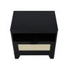 Manhattan Comfort Sheridan Cane Mid Century Modern Nightstand with 1