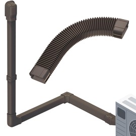 Flamorrow 4" W Flexible Pipe, Mini Split Line Set Cover Flexible Duct, Line Set Cover Parts Accessories for Ductless Mini Split Air Conditioner, Central AC and Heat Pump System, Brwon