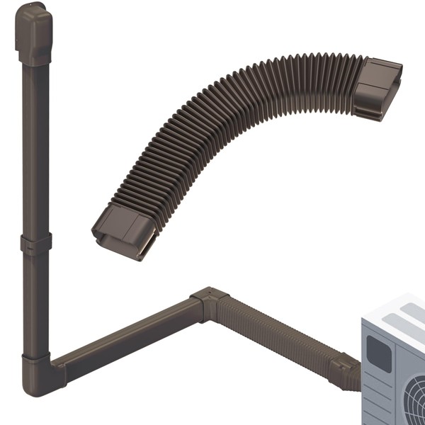 Flamorrow 4" W Flexible Pipe, Mini Split Line Set Cover