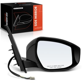 A-Premium Passenger Side Power Door Mirror - Compatible with Nissan Maxima 2016-2023 - Heated Manual Folding Black Smooth Outside Rear View Mirror w/Turn Signal - Replace# 963019DD1C