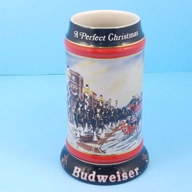 1992 BUDWEISER A PERFECT CHRISTMAS HOLIDAY STEIN NEW by Budweiser