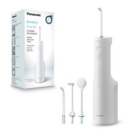 Panasonic Series 600 Ultrasonic Oral Irrigator EW-DJ67-W311, Water Flosser for Teeth, 200ml, IPX7, 2 Ultrasonic Nozzles, 1 Orthodontic & 1 Tongue Care Nozzle, 5 Pressure Settings, White