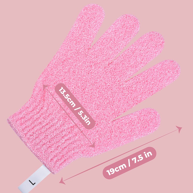 Fine Lines - Exfoliating Shower Gloves, Pink | Exfoliating Glove