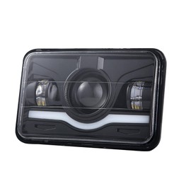 xinyee 1 PCS 4x6 Inch LED Headlight, 5 Inch Rectangular Headlamp with High Low Beam DRL Replacement for Peterbilt Kenworth Freightliner Ford Probe Oldsmobile Cutlass