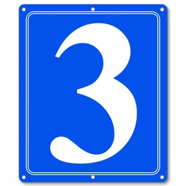 i-CowFun Premium Metal Numbered Sign Outdoor Blue, Reflective 12" x 10" Large Aluminum Number Signs for Parking Space, Tennis Court, Field, Warehouse, Aisle, Building, Dock, High Visibility, Weather-resistant, No Fade