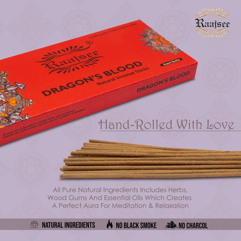 raajsee Incense Sticks Dragon Blood 100 gm Pack-100% Pure Organic