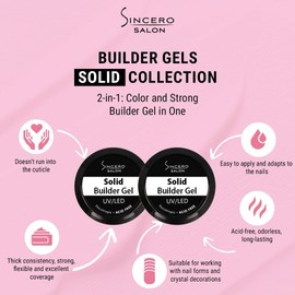 SINCERO SALON Builder Gel Solid - Wedding Pink - 4in1 Builder Gel For Nails for Strengthening, Protecting and Nail Extensions - Long Lasting Nail Gel Builder UV LED - Solid Builder Gel For Nails -15ml
