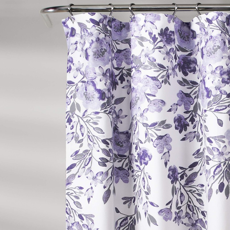 Lush Decor, Purple & Gray Tanisha Shower Curtain, 72" x