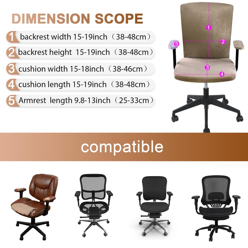 Tallew 4 Pcs Office Chair Covers Set Computer Universal Protective