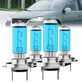 LECCIBUB Headlight Bulbs Compatible With Volkswagen Jetta 2007-2014,H7 High Beam + H7 Low Beam Halogen Light Bulb Combo,Super Bright 6000K White,Plug and Play,Pack of 2